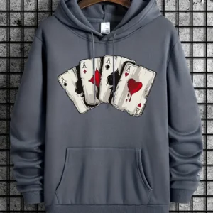 Playing Card Ace Graphic Hoodie for men