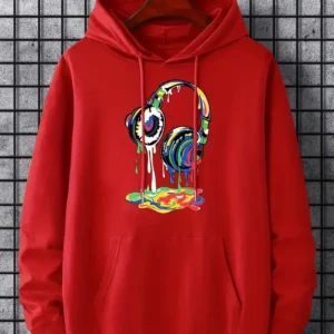 Headphones With Pigment Melting Print Hoodie