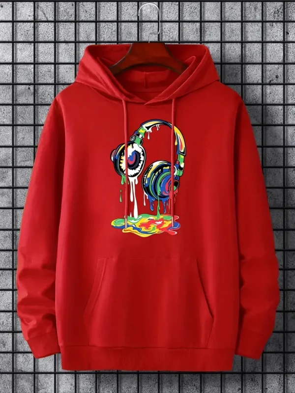 Headphones With Pigment Melting Print Hoodie