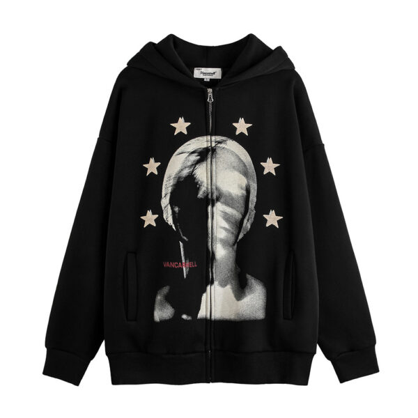 Luxury Hoodie, Iconic Depressed Abstract Fleece Cardigan – Stylish & Comfortable | Hoodiesfusion