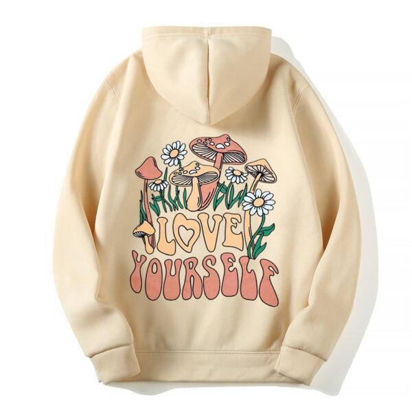 Stylish Hoodie – Plus Size & Loose Fit with Trendy Mushroom Slogan | Hoodiesfusion