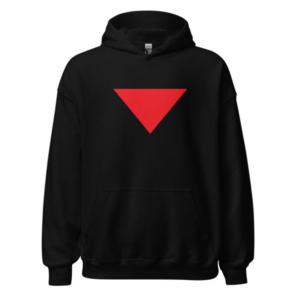 Exclusive High-Quality Stylish Hoodie – Mountain & Red Triangle Print, Perfect for Any Season | Hoodiesfusion