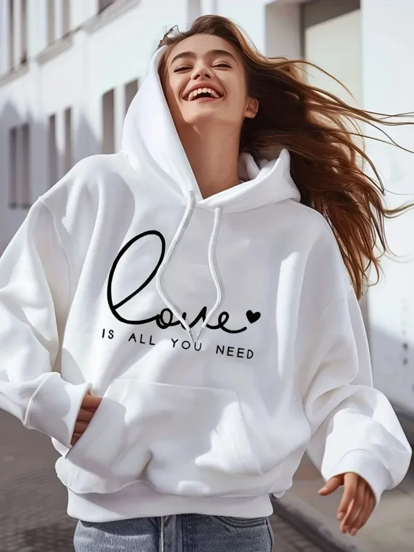 Premium Hoodie, Letter Print – Ultimate Comfort & Style for Winter & Fall | Hoodiesfusion