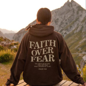 Premium Hoodie – Ultimate Christian, Faith Over Fear, Trendy Bible Verse Design | Hoodiesfusion